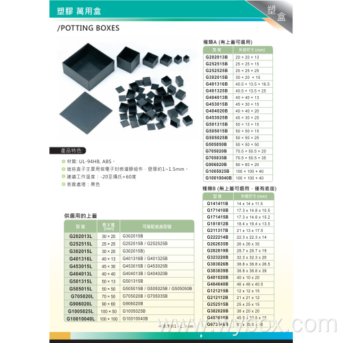 potting box for Electronic packaging filling components G202013B Liquid Adhesive Glue Filling UV Glue junction enclosure